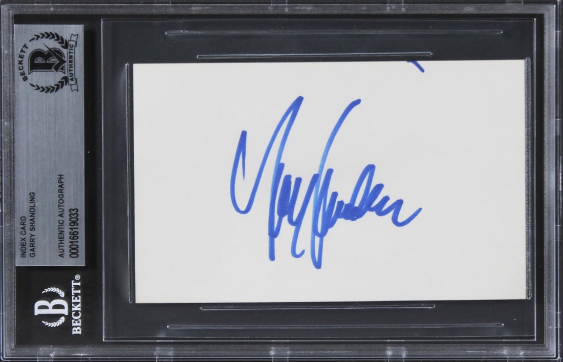 Garry Shandling Signed 3x5 Index Card The Larry Sanders Show Beckett Authentic: Garry Shandling Signed 3x5 Index Card The Larry Sanders Show Beckett Authentic This autographed 3x5 index card features the signature of Garry Shandling, renowned for his role in The Larry Sanders Sho