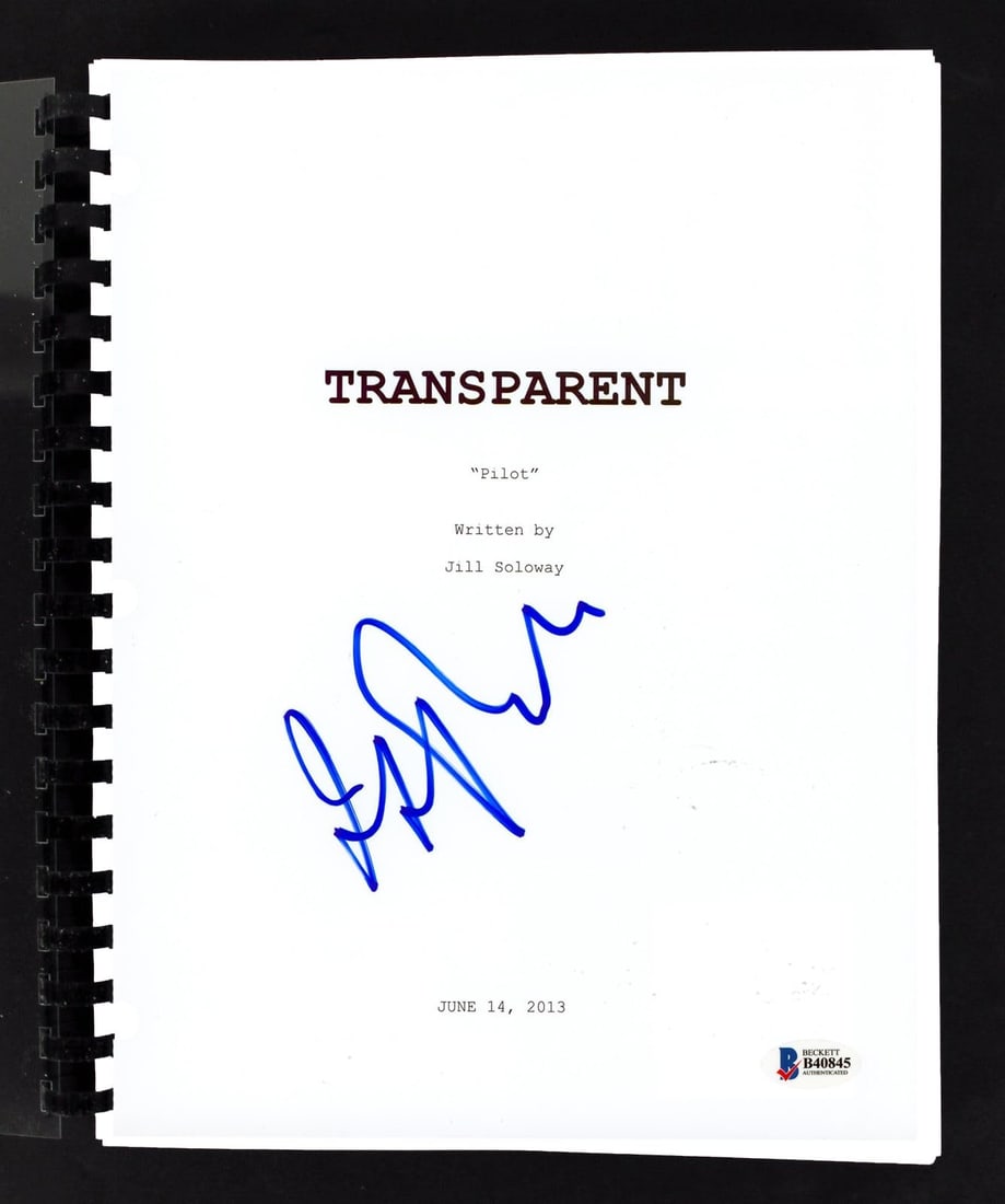Jeffrey Tambor Signed Transparent Pilot Script BAS Authentication - 2