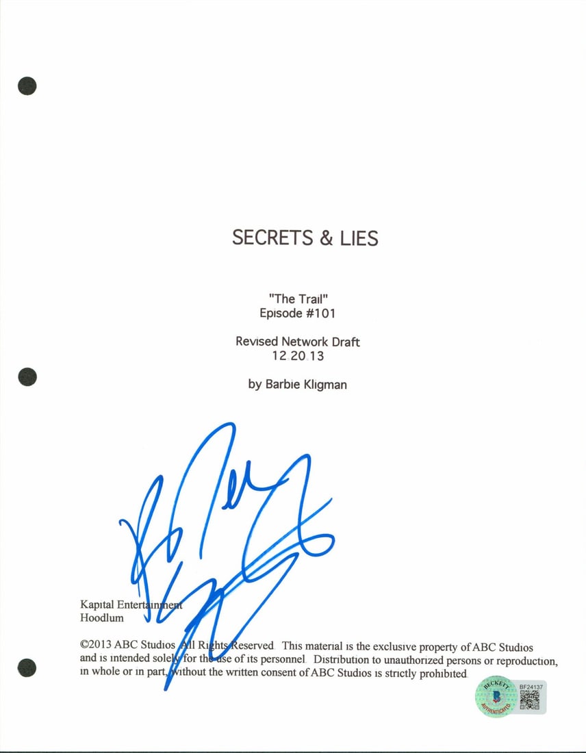 KaDee Strickland Signed Secrets & Lies Script Cover Beckett Authenticated (1 of 3)