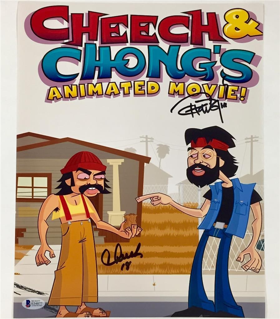 11x14 Photograph Signed From Cheech and Chong Animated Movie Beckett BAS Authenticated (1 of 2)