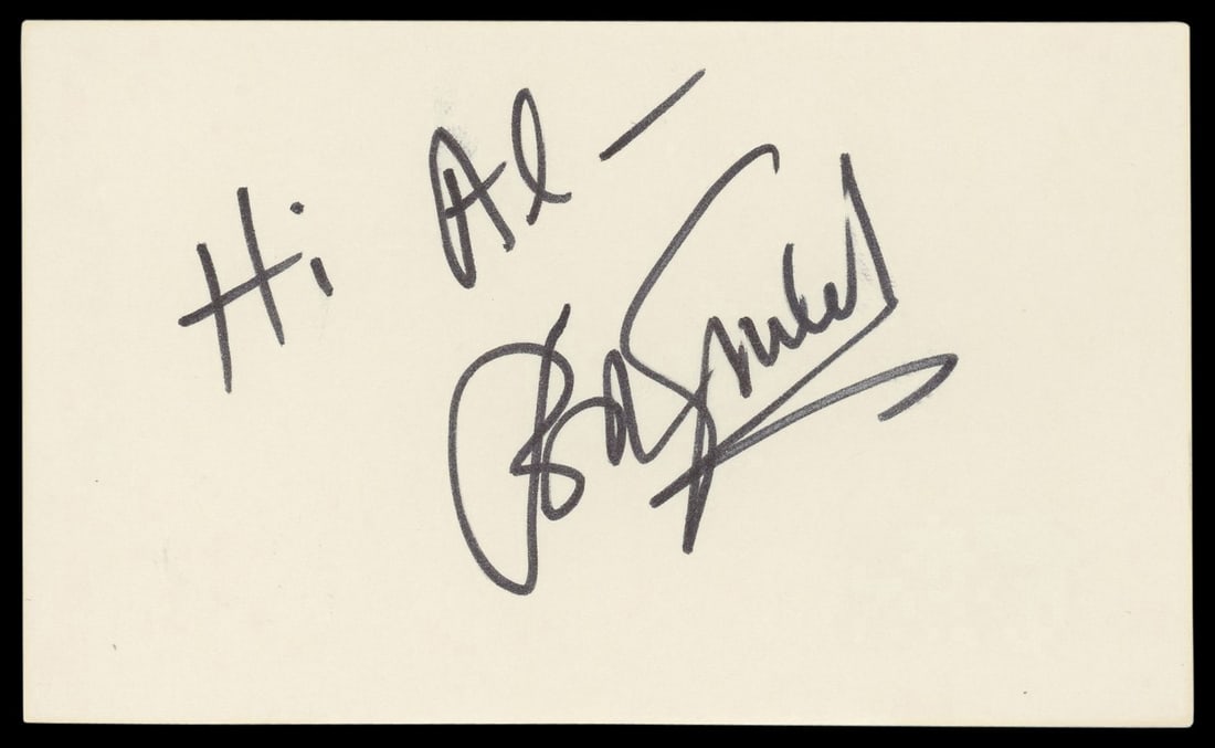 Robert Goulet Signed 3x5 Index Card The Naked Gun BAS Authenticated: Robert Goulet Signed 3x5 Index Card The Naked Gun BAS Authenticated This authentic 3x5 index card features the inscription "Hi Al" and is personally signed by Robert Goulet, known for his role in The 