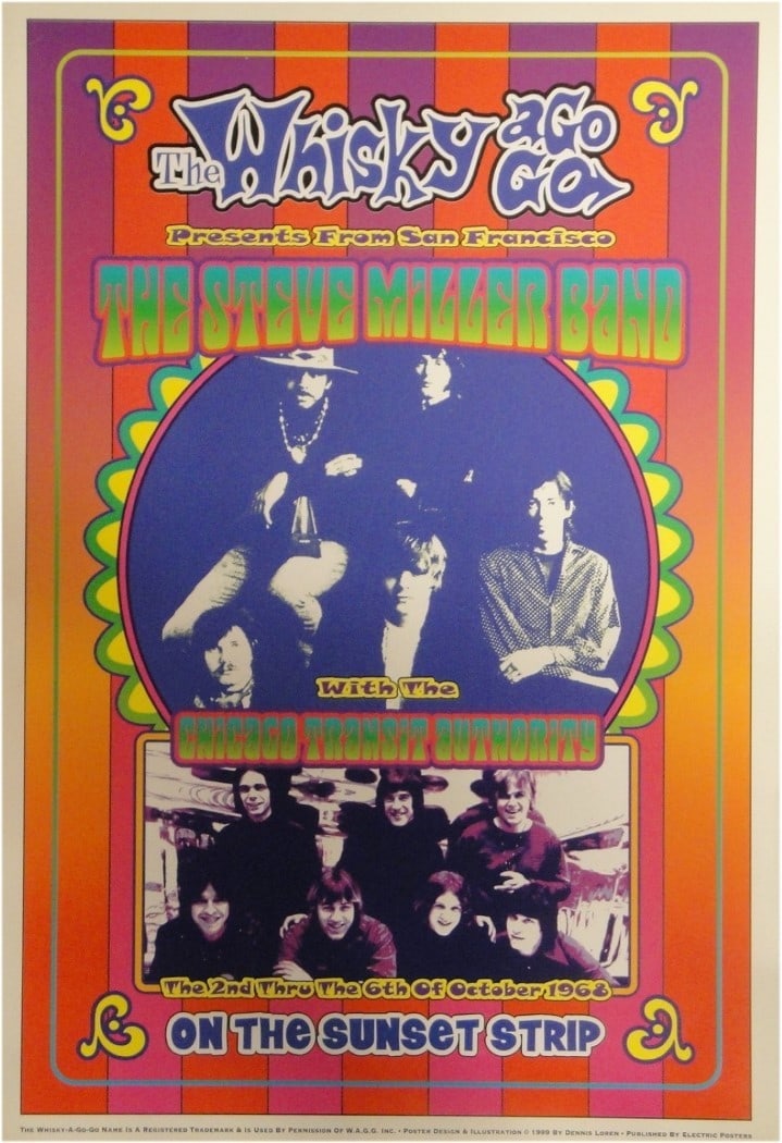13x19 Steve Miller Band Concert Poster Whisky a Go Go Unsigned (1 of 1)