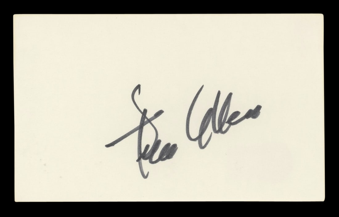 Steve Allen Autographed 3x5 Index Card The Tonight Show Beckett Authenticated: Steve Allen Autographed 3x5 Index Card The Tonight Show Beckett Authenticated This authentic signed 3x5 index card features the signature of Steve Allen, a renowned host of The Tonight Show. The item 
