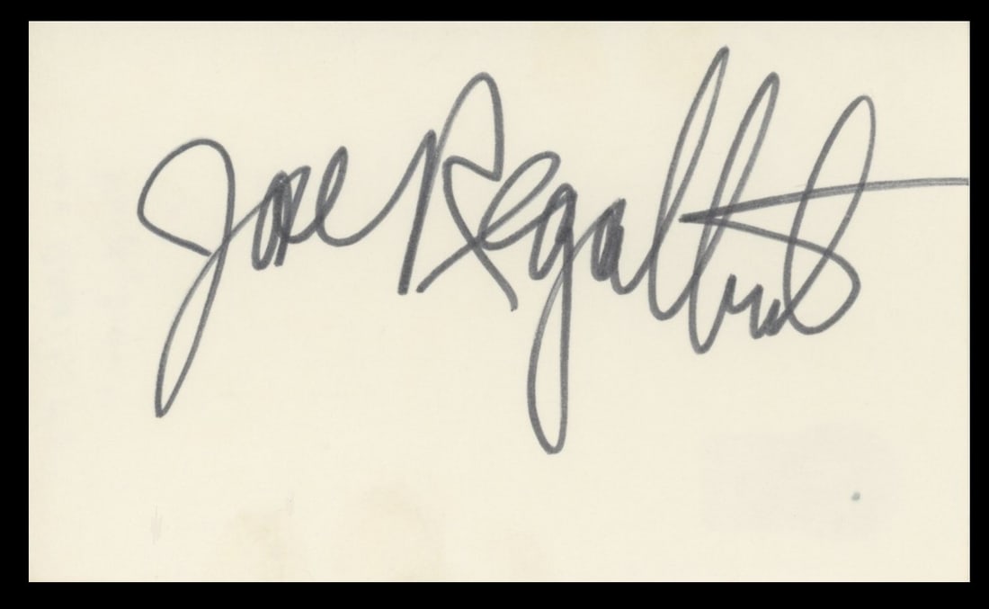 Signed 3x5 Index Card Joe Regalbuto Autograph Beckett Authenticated Murphy Brown: Signed 3x5 Index Card Joe Regalbuto Autograph Beckett Authenticated Murphy Brown This is an original 3x5 index card personally signed by Joe Regalbuto from Murphy Brown. The autograph has been authent