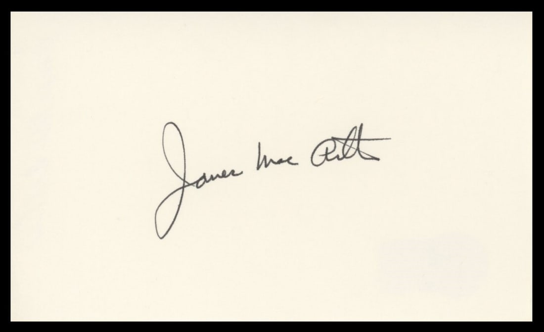 James MacArthur Signed 3x5 Card Beckett Authenticated Hawaii Five-O Autograph: James MacArthur Signed 3x5 Card Beckett Authenticated Hawaii Five-O Autograph This autographed 3x5 index card has been personally signed by James MacArthur from Hawaii Five-O. The item is authenticate