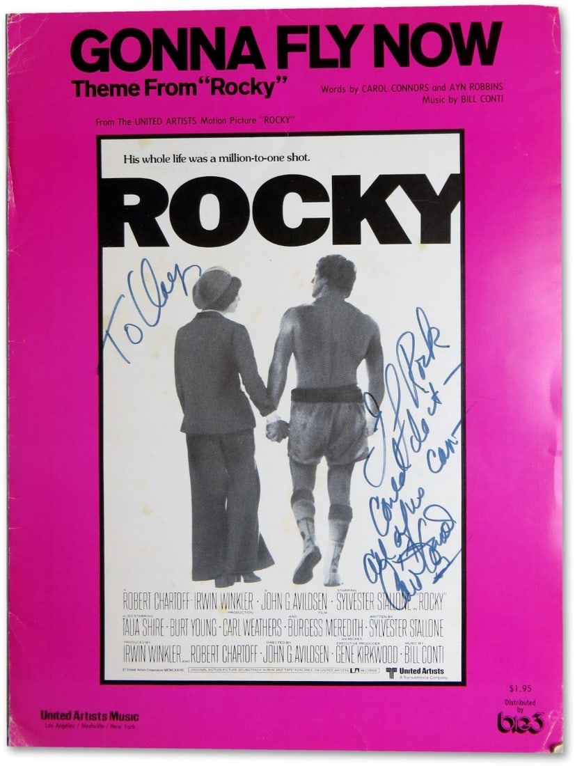 Carol Connors Signed Rocky Theme Sheet Music Beckett Authenticated (1 of 1)