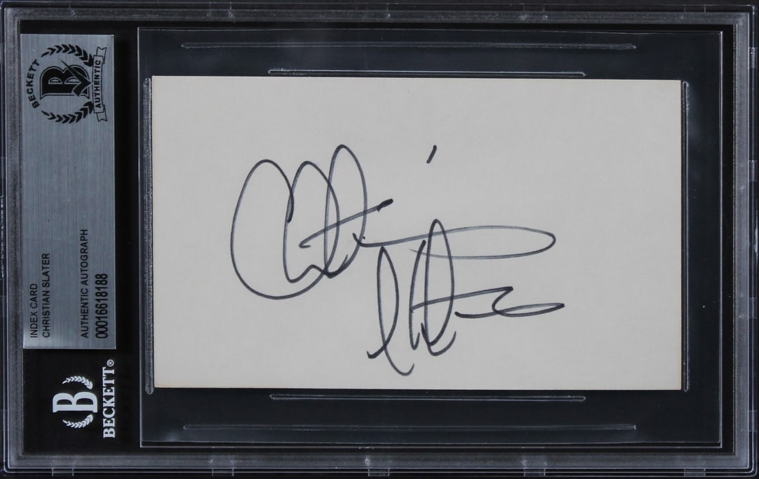 Christian Slater Mr. Robot Signed 3x5 Index Card Beckett Authenticated (1 of 5)