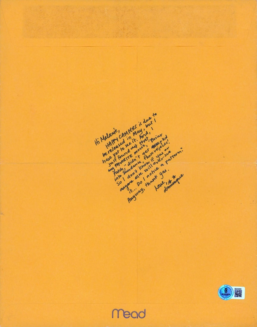 Dominique Swain Lolita Signed 10x13 Envelope BAS Authenticated (1 of 2)