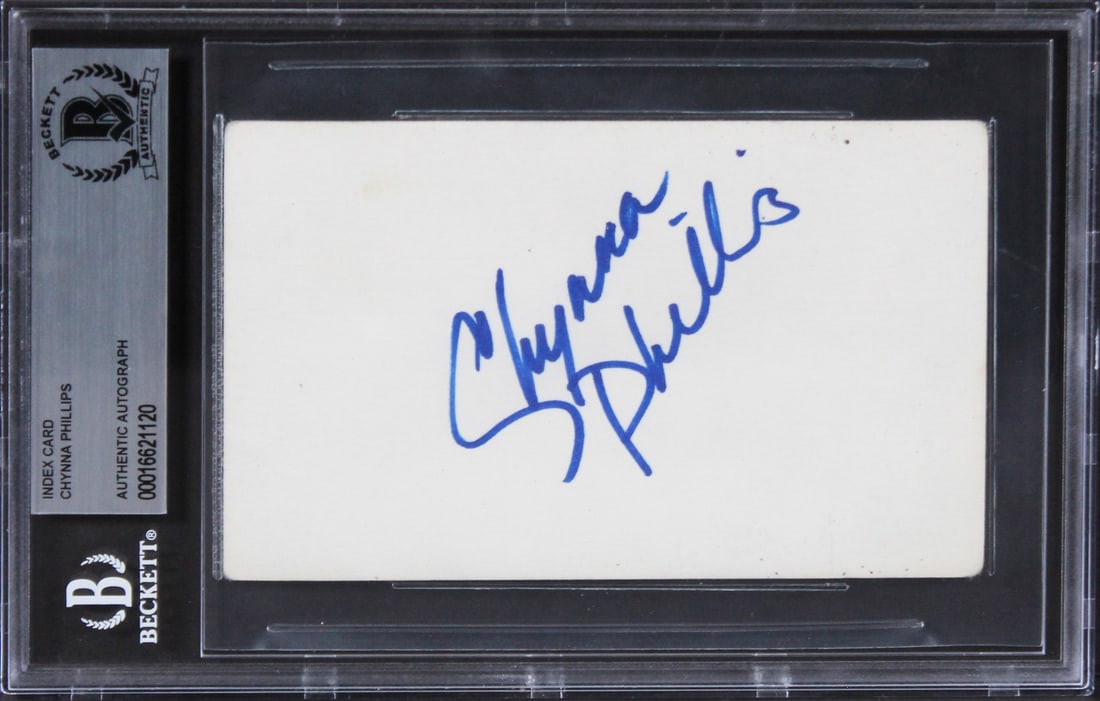 Chynna Phillips Signed Bridesmaids 3x5 Index Card Beckett Authenticated: Chynna Phillips Signed Bridesmaids 3x5 Index Card Beckett Authenticated This authentic 3x5 index card features the signature of Chynna Phillips, known for her role in the film 'Bridesmaids.' The item 