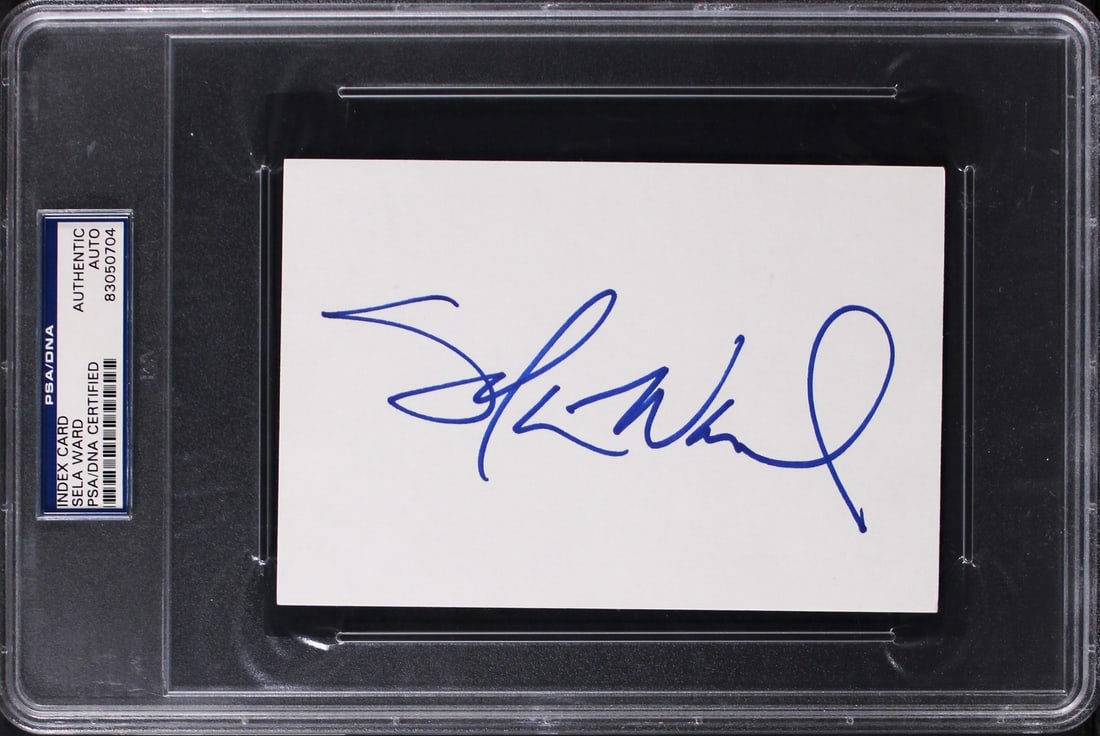 Sela Ward Autographed 4x6 Index Card PSA DNA Authenticated Sisters Series: Sela Ward Autographed 4x6 Index Card PSA DNA Authenticated Sisters Series This 4x6 index card has been personally signed by Sela Ward from the television series "Sisters." The autograph is authenticat