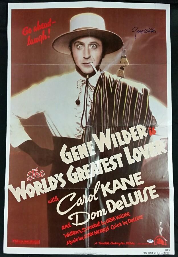 Gene Wilder Autographed Original 27x40 Movie Poster for The World's Greatest Lover PSA (1 of 4)