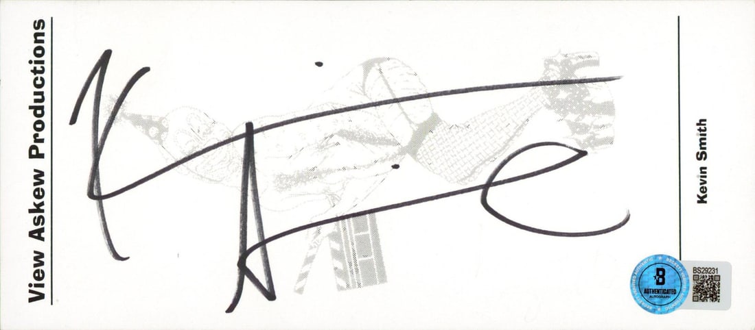 Kevin Smith Jay and Silent Bob Signed 3.5x7.75 Card Beckett Authenticated (1 of 1)