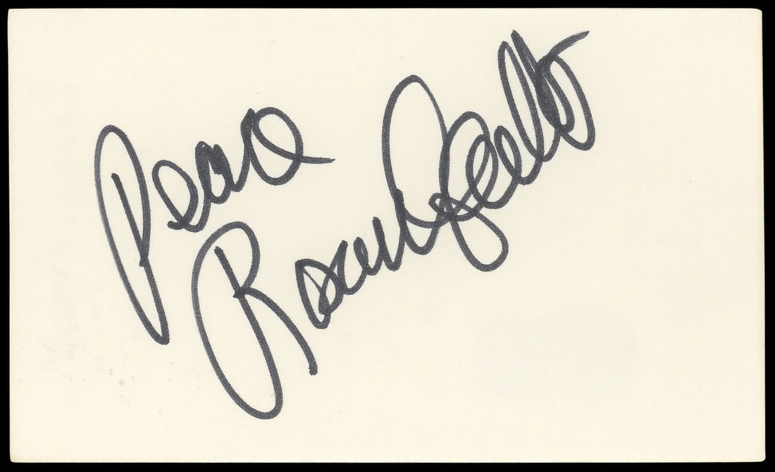 Rosanna Arquette Signed Index Card with Peace Inscription Beckett Authenticated: Rosanna Arquette Signed Index Card with Peace Inscription Beckett Authenticated This authentic 3x5 index card is personally signed by actress Rosanna Arquette, featuring her inscription of "Peace." Th