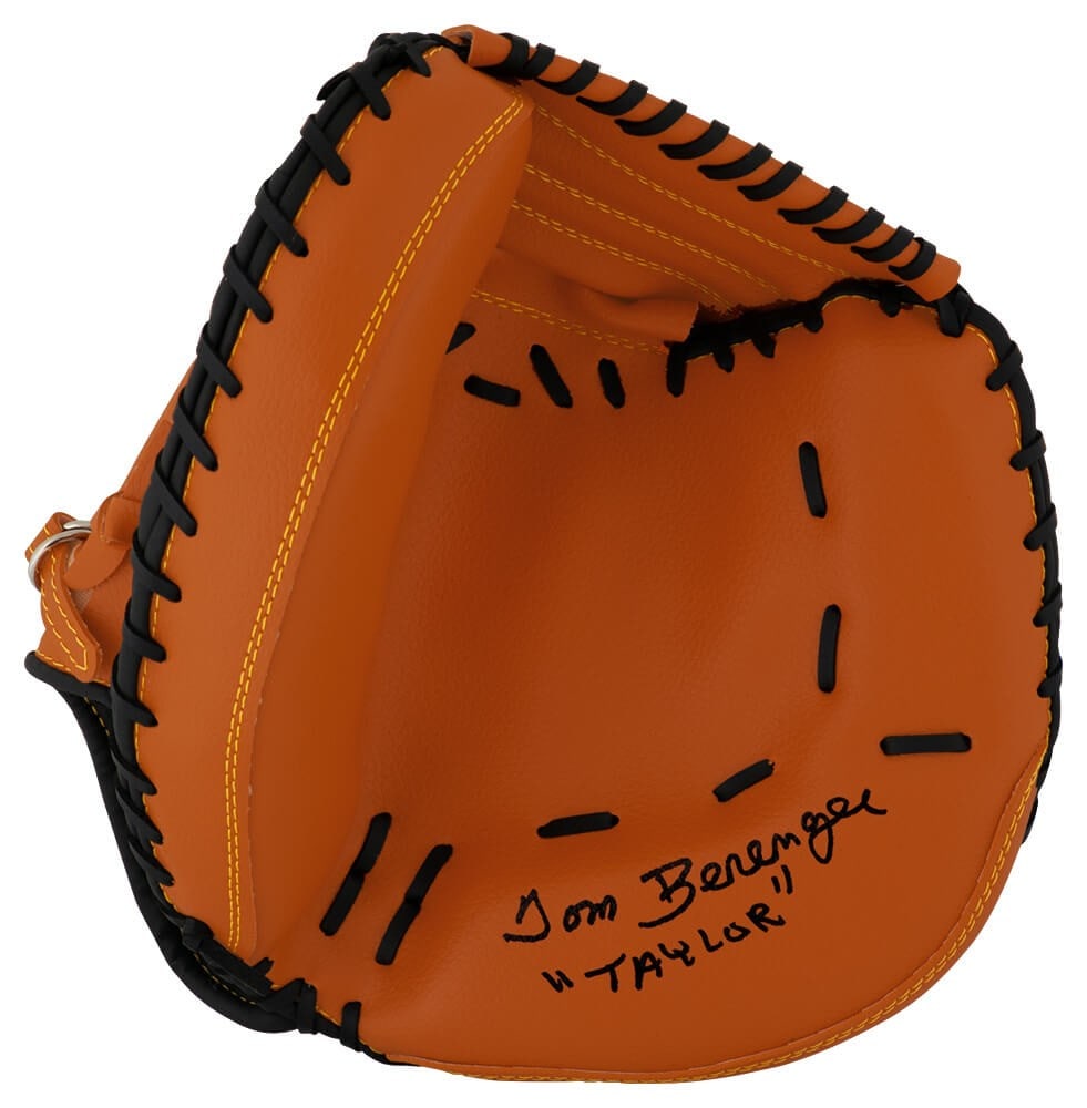 Tom Berenger Signed Catchers Glove Major League with COA: Tom Berenger Signed Catchers Glove Major League with COA This is an original Tom Berenger signed brown baseball catchers glove featuring the inscription 'Taylor,' referencing his role as the Indians
