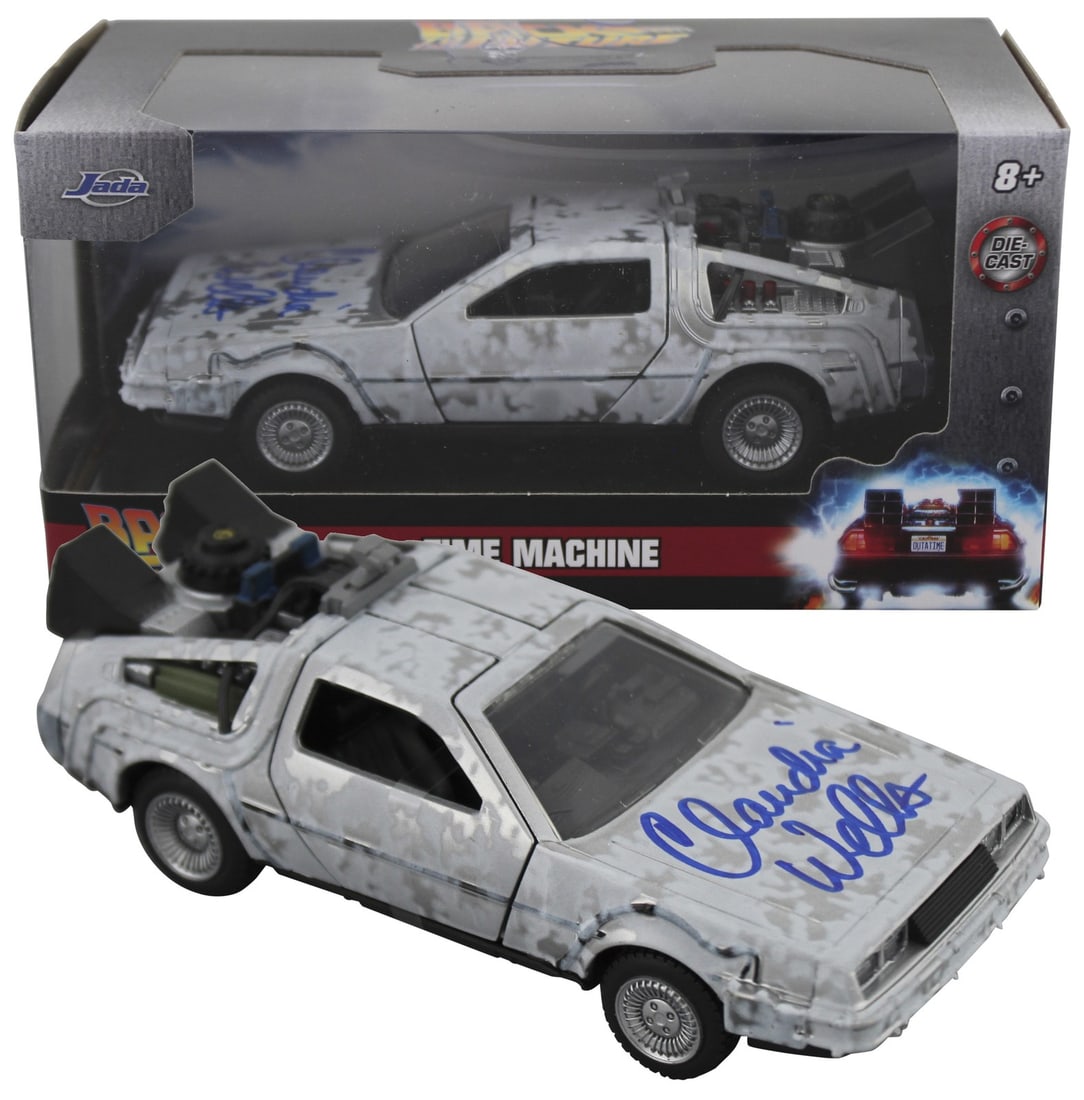 Autographed 1:32 Metal DeLorean Car Claudia Wells BAS Witness Back To The Future (1 of 10)