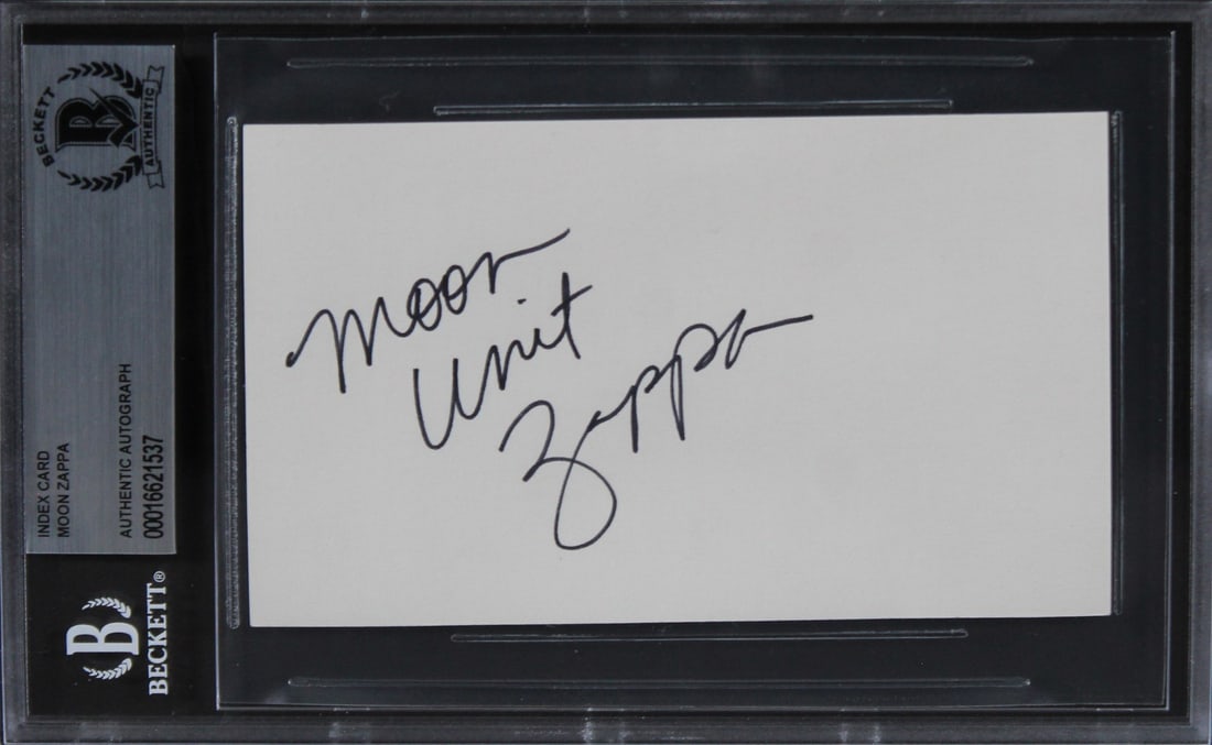Moon Unit Zappa Signed 3x5 Index Card BAS Slabbed National Lampoon's European Vacation (1 of 2)