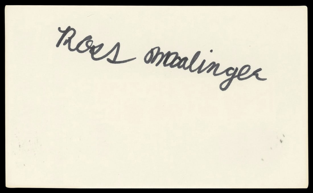 Ross Malinger Signed 3x5 Index Card Sleepless In Seattle BAS Certified: Ross Malinger Signed 3x5 Index Card Sleepless In Seattle BAS Certified This authentic signed 3x5 index card features the signature of Ross Malinger, known for his role in the film "Sleepless In Seattl
