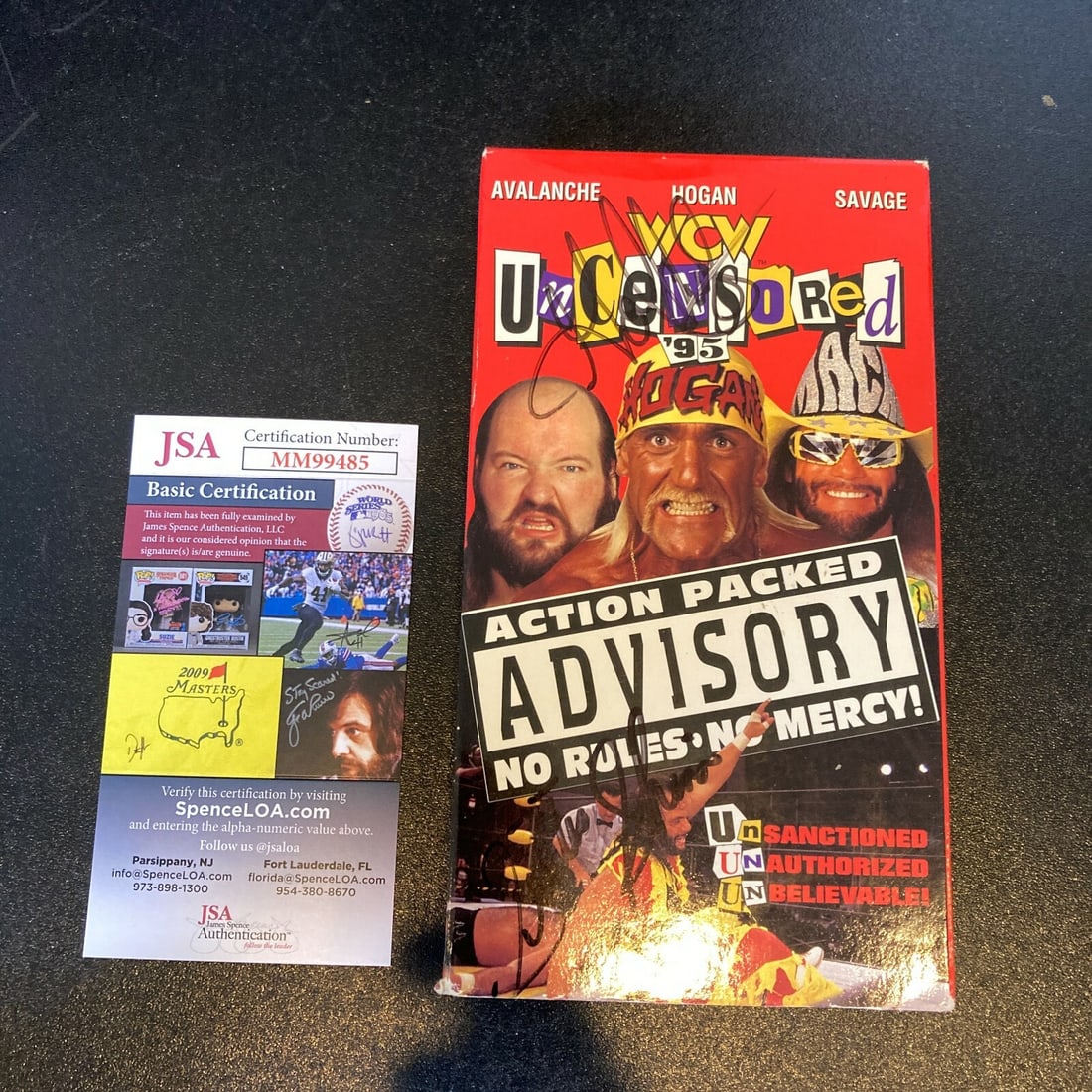 Hulk Hogan 1995 WCW VHS Signed by Sherri Martel Brian Knobbs Goldust JSA: Hulk Hogan 1995 WCW VHS Signed by Sherri Martel Brian Knobbs Goldust JSA This original 1995 WCW VHS movie features autographs from wrestling legends Sherri Martel, Brian Knobbs, and Goldust. It comes 