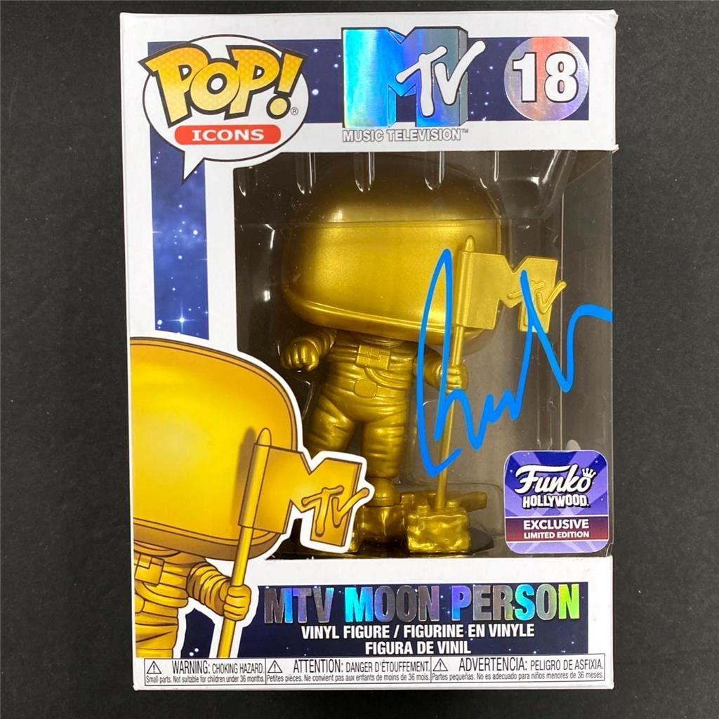 Beck Hansen autographed MTV Moon Man Funko Pop JSA: Beck Hansen autographed MTV Moon Man Funko Pop JSA This collectible features a Gold Funko Pop! MTV Moon Man signed by Beck Hansen. The autograph is authenticated by James Spence Authentication (JSA), 