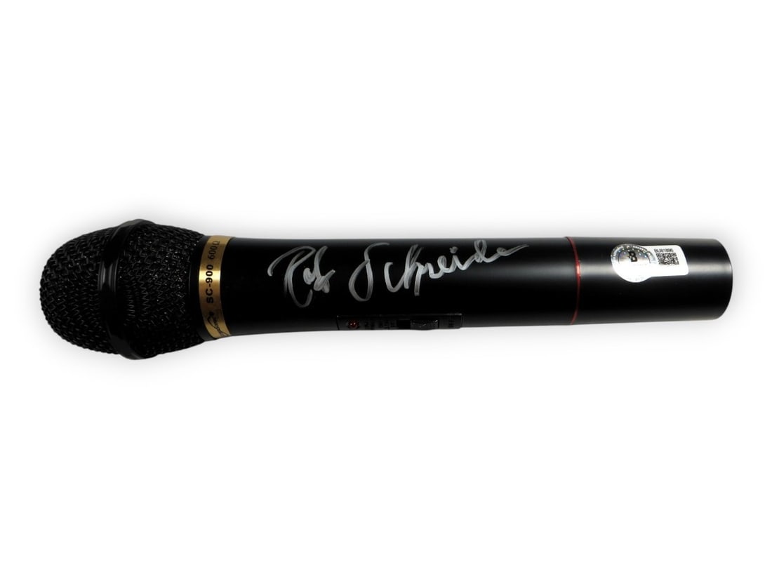 Rob Schneider Autographed Microphone Signed Saturday Night Live JSA Authenticated: Rob Schneider Autographed Microphone Signed Saturday Night Live JSA Authenticated This authentic microphone is signed by comedian Rob Schneider, known for his memorable performances on Saturday Night 