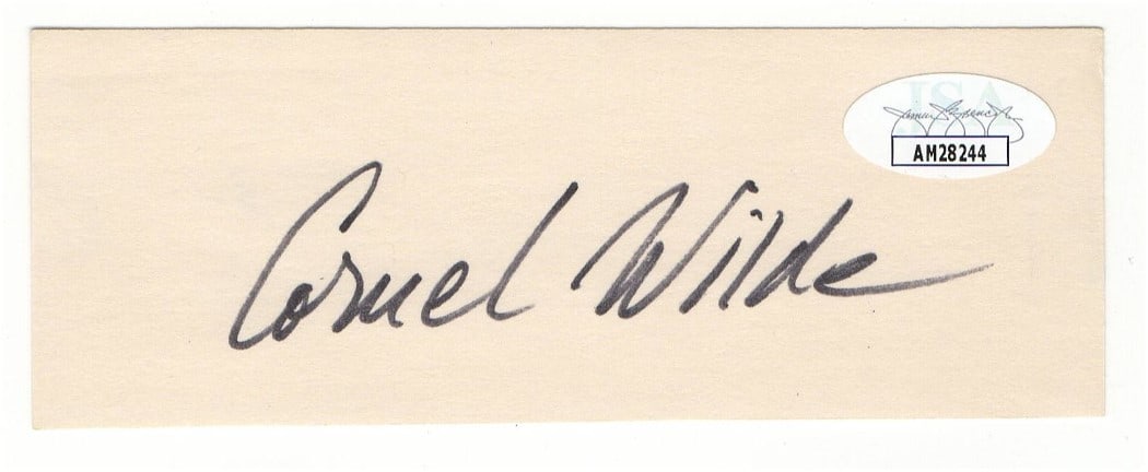 Cornel Wilde Hand Signed Cut Paper JSA Authenticated Autograph: Cornel Wilde Hand Signed Cut Paper JSA Authenticated Autograph This is an original autographed cut signature from Cornel Wilde, known for his role in "A Song to Remember." The autograph appears on a p