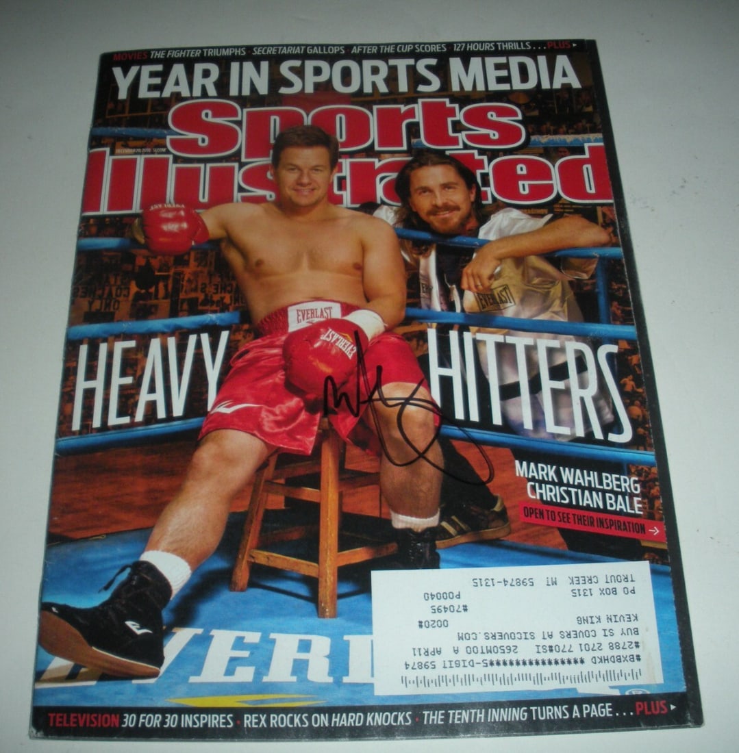 Sports Illustrated Signed by Mark Wahlberg with COA The Fighter Invincible: Sports Illustrated Signed by Mark Wahlberg with COA The Fighter Invincible This is an original Sports Illustrated item signed by actor Mark Wahlberg, known for his roles in "The Fighter" and "Invincib
