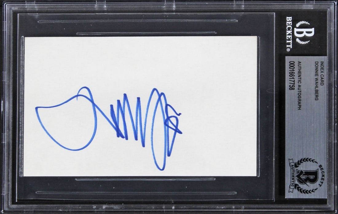 Donnie Wahlberg Blue Bloods Signed 3x5 Index Card Beckett Authenticated (1 of 2)