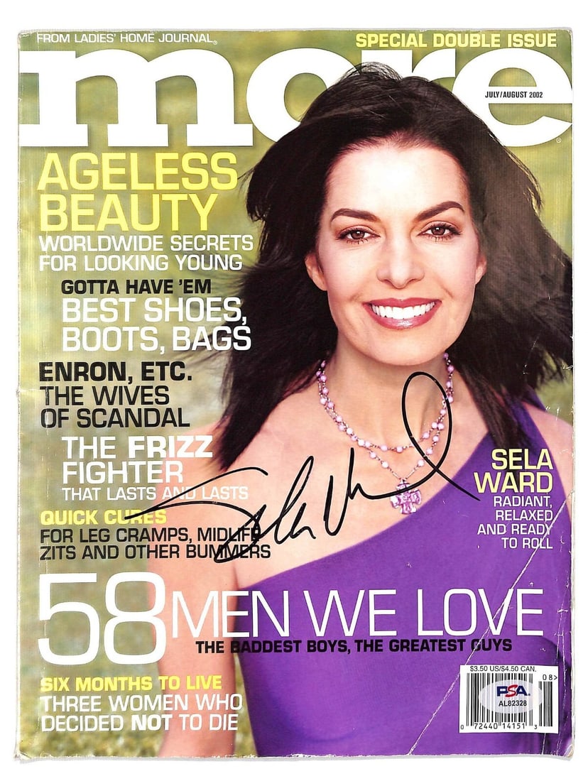 Sela Ward Signed CSI: NY Magazine PSA/DNA Authenticated: Sela Ward Signed CSI: NY Magazine PSA/DNA Authenticated This is a signed magazine featuring Sela Ward from the popular show CSI: NY. The autograph has been authenticated by PSA/DNA, ensuring its authe