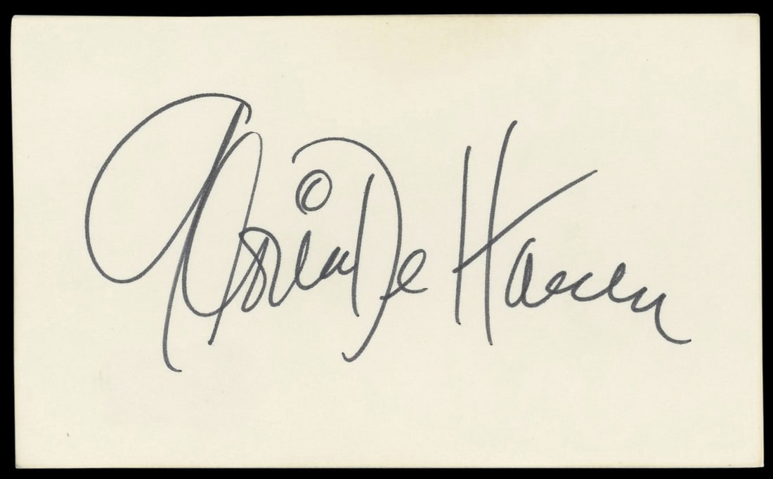 Gloria DeHaven Autographed 3x5 Index Card Beckett Authenticated (1 of 2)