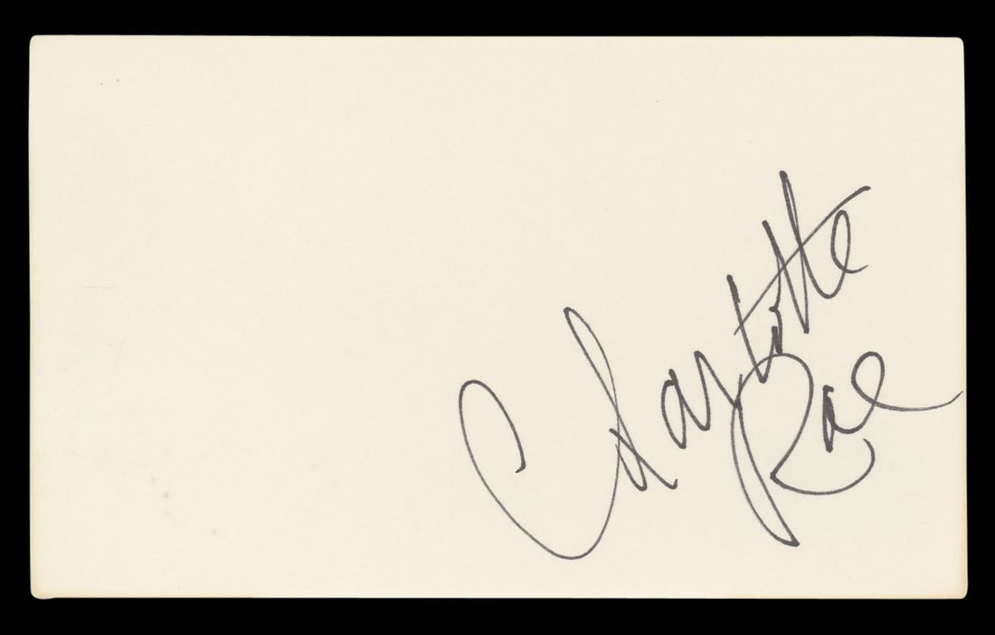 Charlotte Rae Signed 3x5 Index Card The Facts of Life BAS Certified (1 of 5)