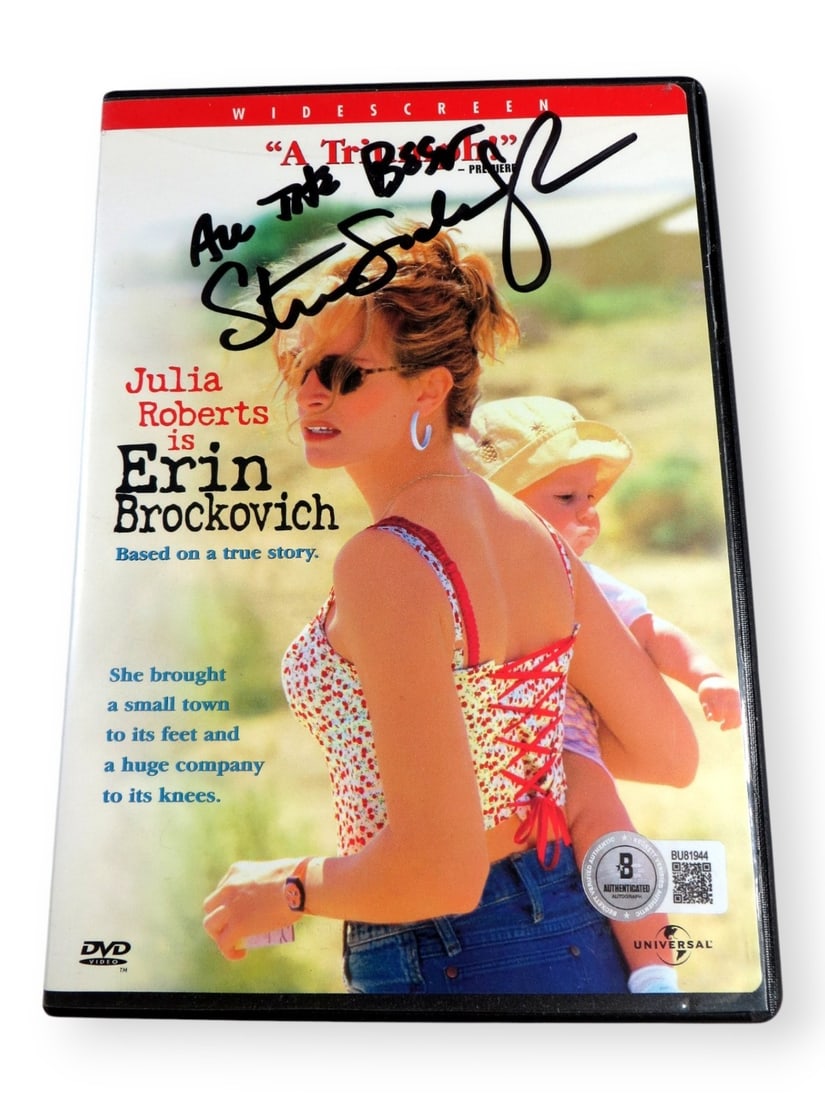 Steven Soderbergh Signed DVD Cover Erin Brockovich Beckett Authenticated: Steven Soderbergh Signed DVD Cover Erin Brockovich Beckett Authenticated This is an original DVD cover of the film 'Erin Brockovich' that has been personally signed by the acclaimed director Steven So