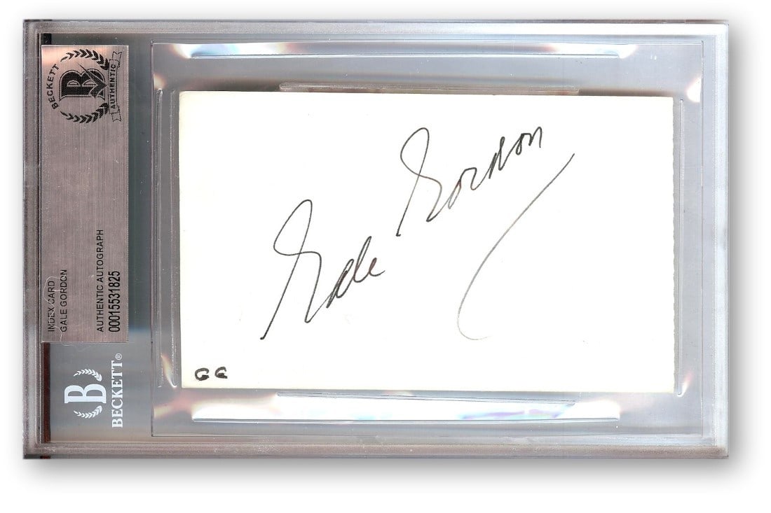 Gale Gordon Beckett Authenticated Signed Index Card from I Love Lucy: Gale Gordon Beckett Authenticated Signed Index Card from I Love Lucy This is an original index card autographed by Gale Gordon, known for his role in "I Love Lucy." The autograph has been authenticate
