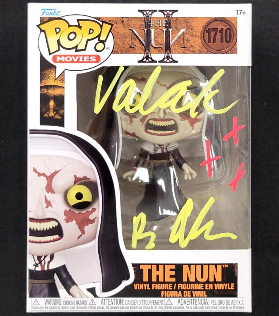 Bonnie Aarons autograph on The Nun II Valak Funko Pop 1710 Beckett authenticated: Bonnie Aarons autograph on The Nun II Valak Funko Pop 1710 Beckett authenticated This Funko Pop! figure, number 1710, from The Nun II features an autograph by Bonnie Aarons, who portrayed Valak in the