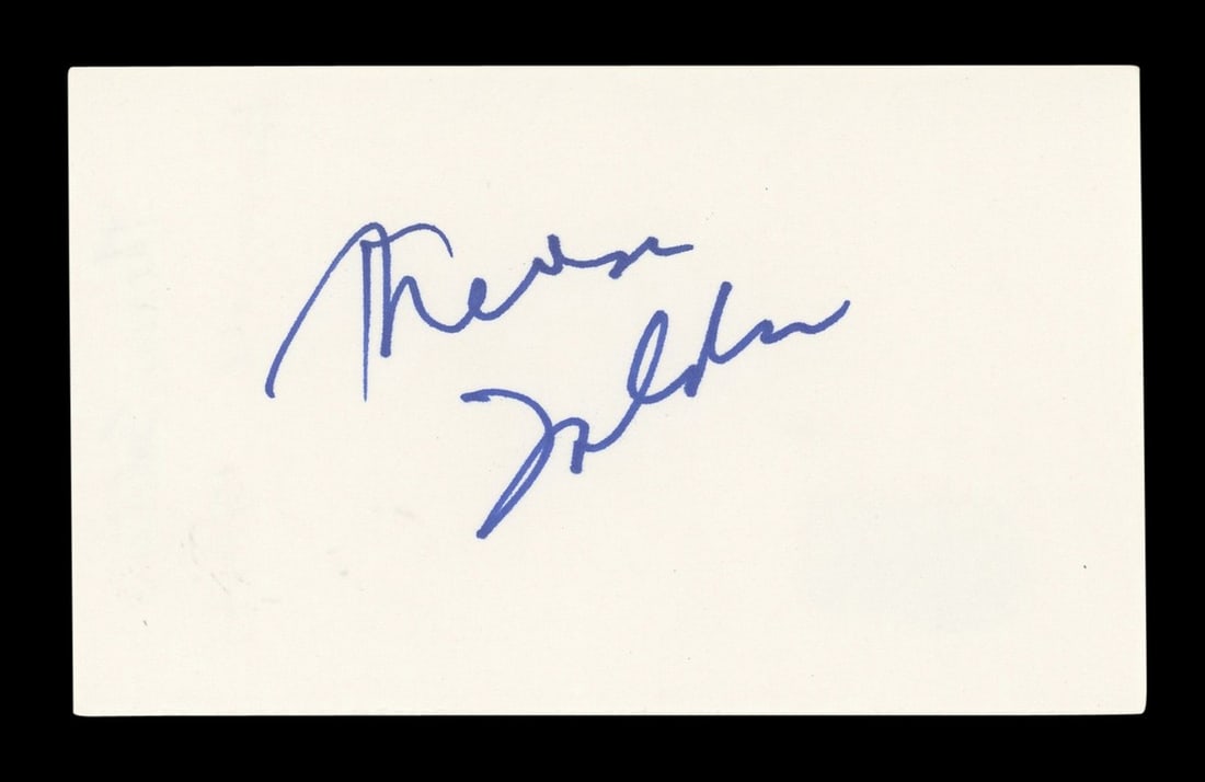 Theresa Saldana signed 3x5 index card BAS authenticated: Theresa Saldana signed 3x5 index card BAS authenticated This 3x5 index card features the autograph of Theresa Saldana from The Commish. The card includes a Beckett Authentication Services (BAS) hologr