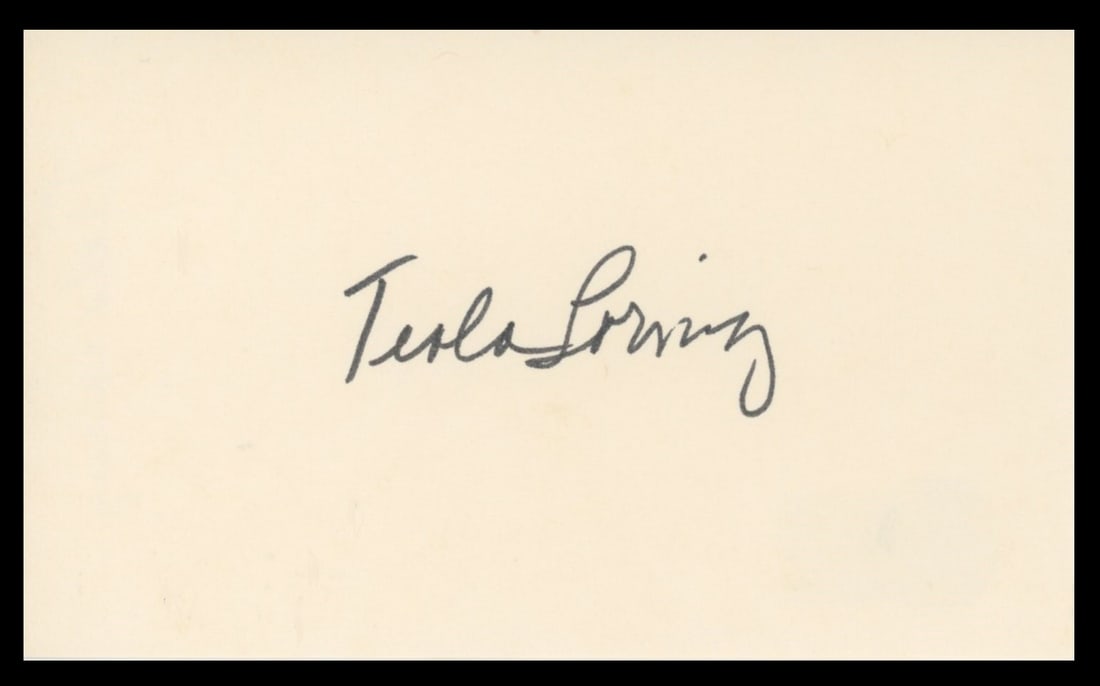 Teala Loring signed 3x5 card with Beckett authentication Allotment Wives (1 of 2)