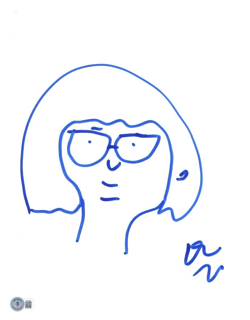 Tina Belcher 11x14 Sketch Signed by Dan Mintz Beckett Authenticated (1 of 2)