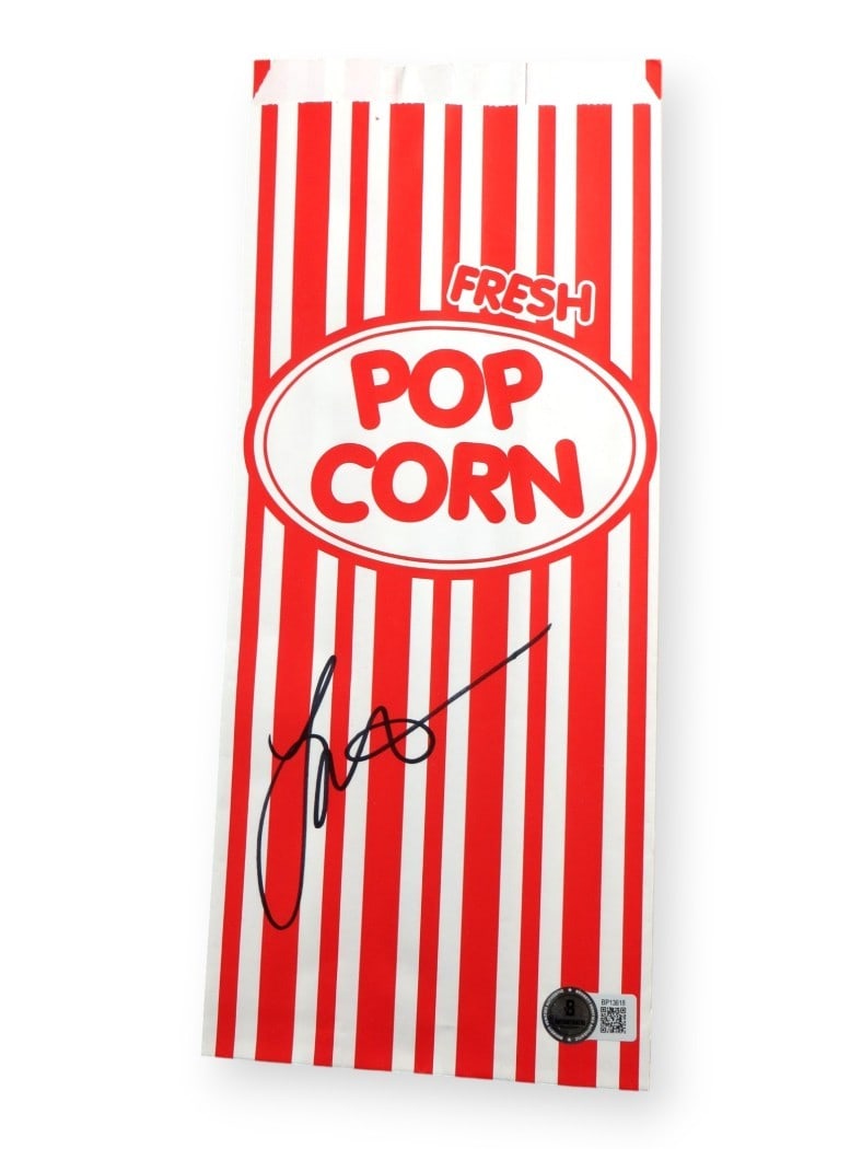 Spider-Man Homecoming Popcorn Bag Signed by Laura Harrier Beckett Authenticated (1 of 3)