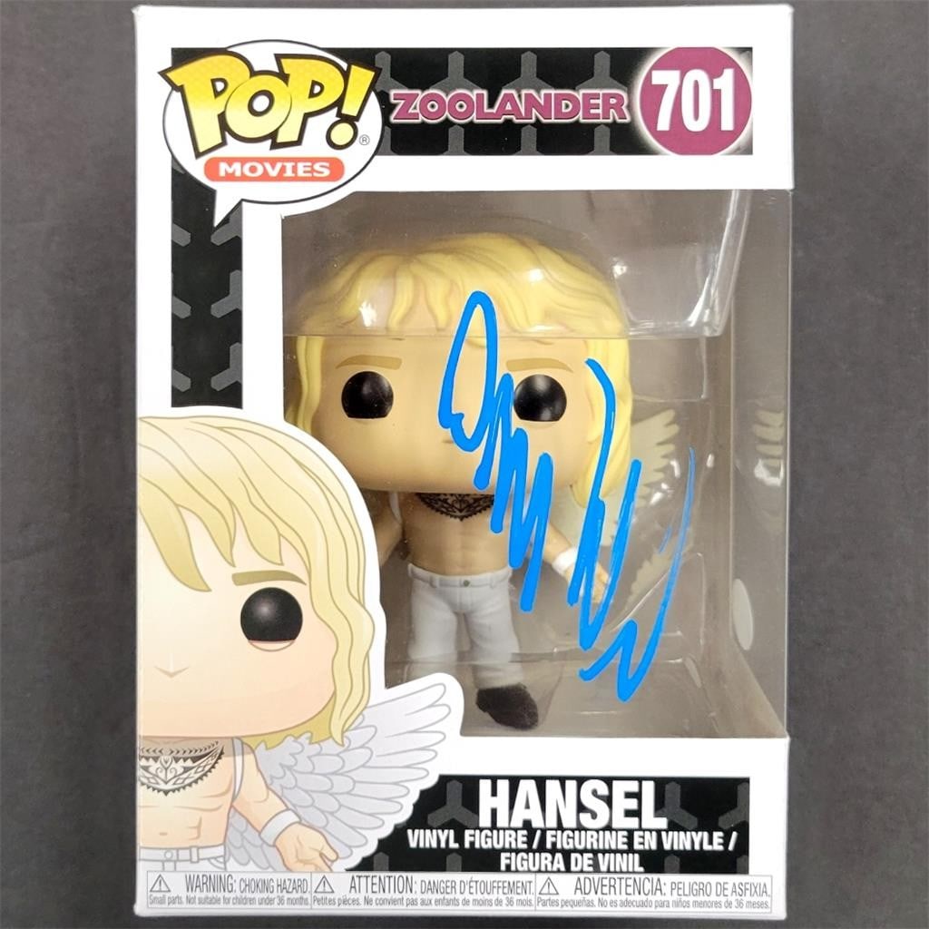 Owen Wilson Autographed Hansel Funko Pop! JSA Authenticated Zoolander: Owen Wilson Autographed Hansel Funko Pop! JSA Authenticated Zoolander This collectible Funko Pop! figure features Hansel from the iconic movie Zoolander, signed by Owen Wilson. The figure is authentic