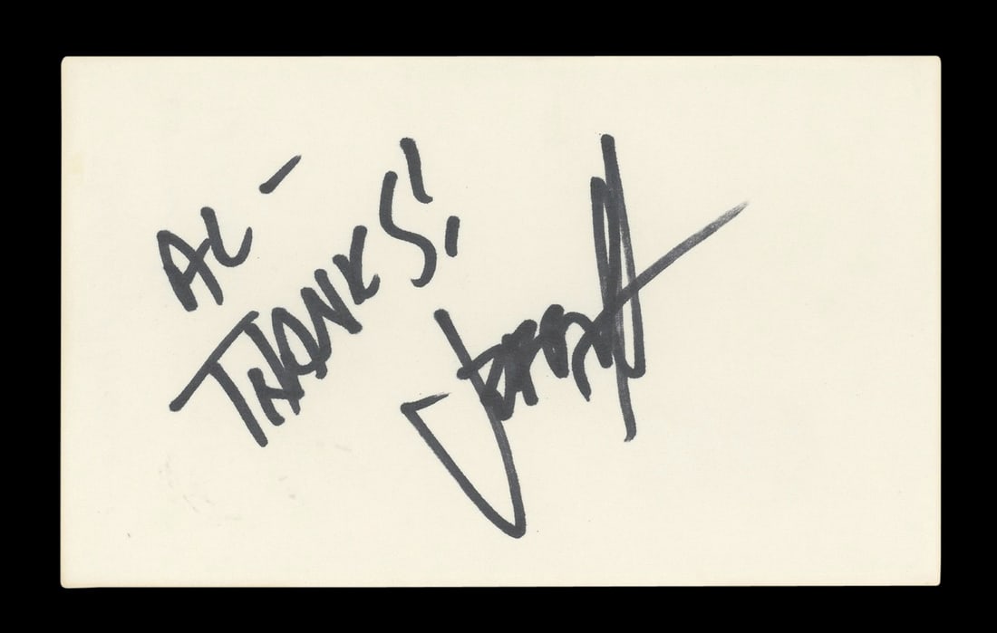 J.J. Abrams Autographed Star Wars 3x5 Card With Al-Thanks Inscription BAS Authenticated (1 of 5)