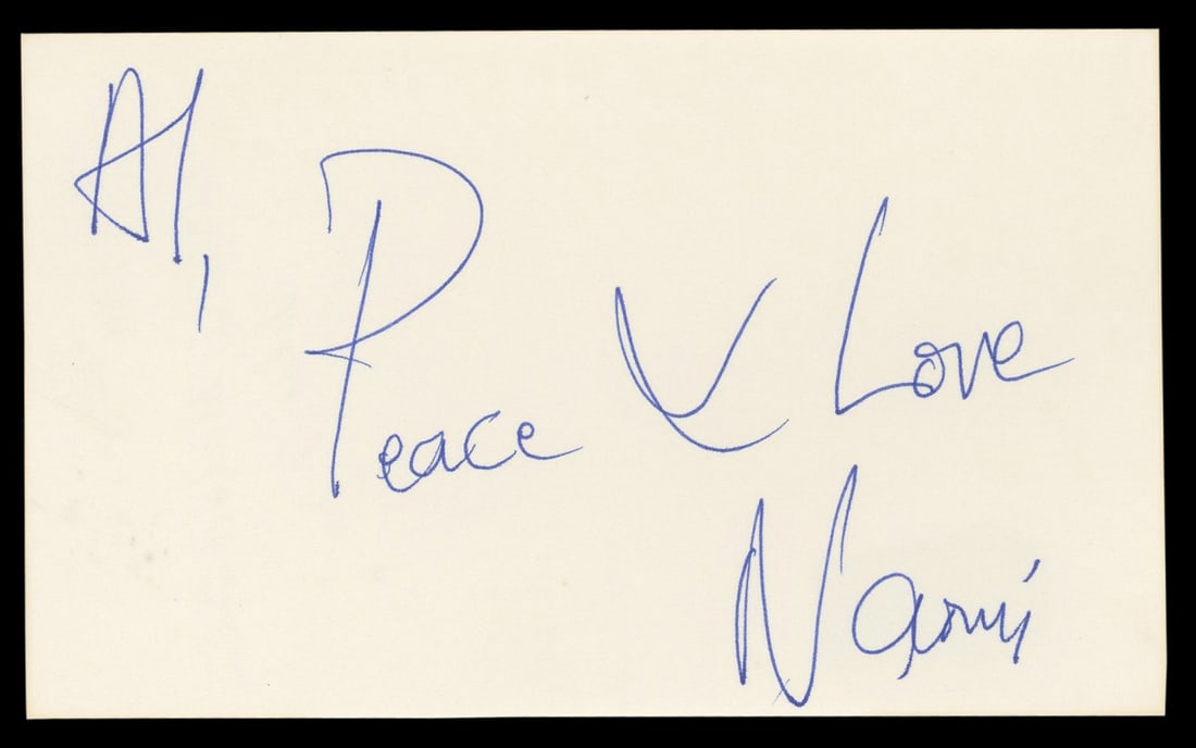 Naomi Campbell Autographed 3x5 Index Card Beckett Authenticated Vogue Magazine (1 of 5)