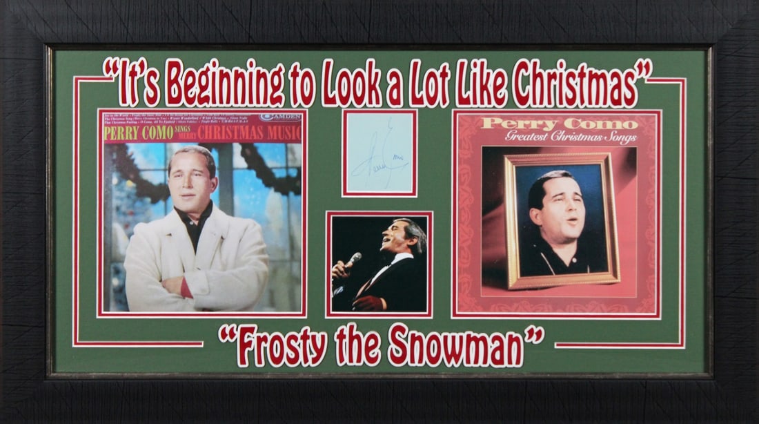 Perry Como Signed Framed Album Page Cut Signature Beckett COA (1 of 3)