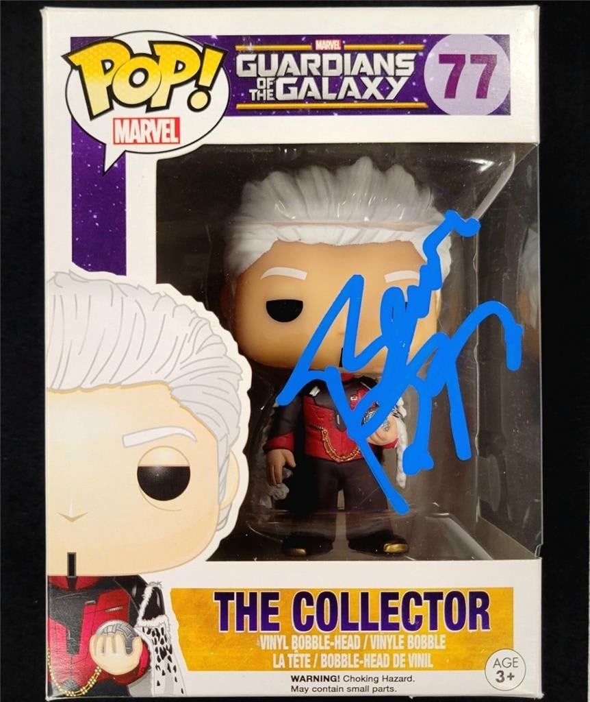 Benicio Del Toro Signed Funko Pop Marvel Collector 77 Beckett Authenticated: Benicio Del Toro Signed Funko Pop Marvel Collector 77 Beckett Authenticated This is a signed Marvel Collector Funko Pop! figure featuring Benicio Del Toro, known for his role in the movie Guardians of