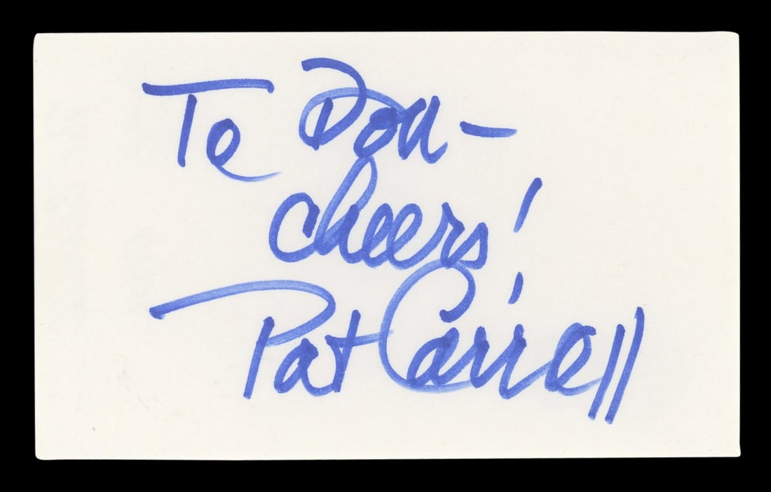 Pat Carroll Autographed 3x5 Card with Inscription Beckett Authenticated (1 of 5)