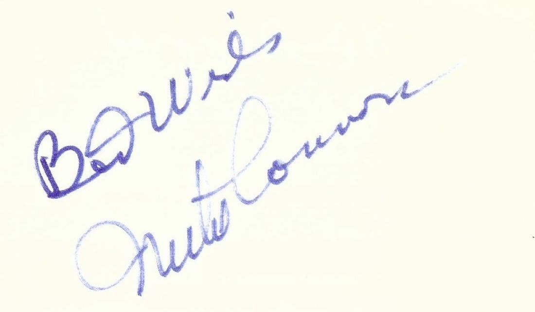Index Card Signed by Mike Connors with JSA Authentication: Index Card Signed by Mike Connors with JSA Authentication This is an original index card autographed by Mike Connors, known for his role as Mannix. The autograph has been authenticated by James Spence