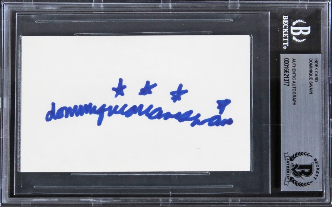 Dominique Swain Lolita Signed 3x5 Index Card Beckett Authenticated (1 of 2)