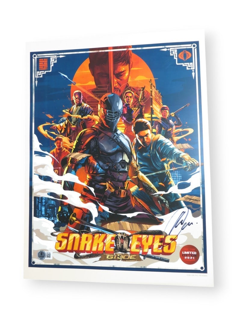 Henry Golding Autographed 12X16 GI Joe Snake Eyes Poster Beckett Authenticated (1 of 4)