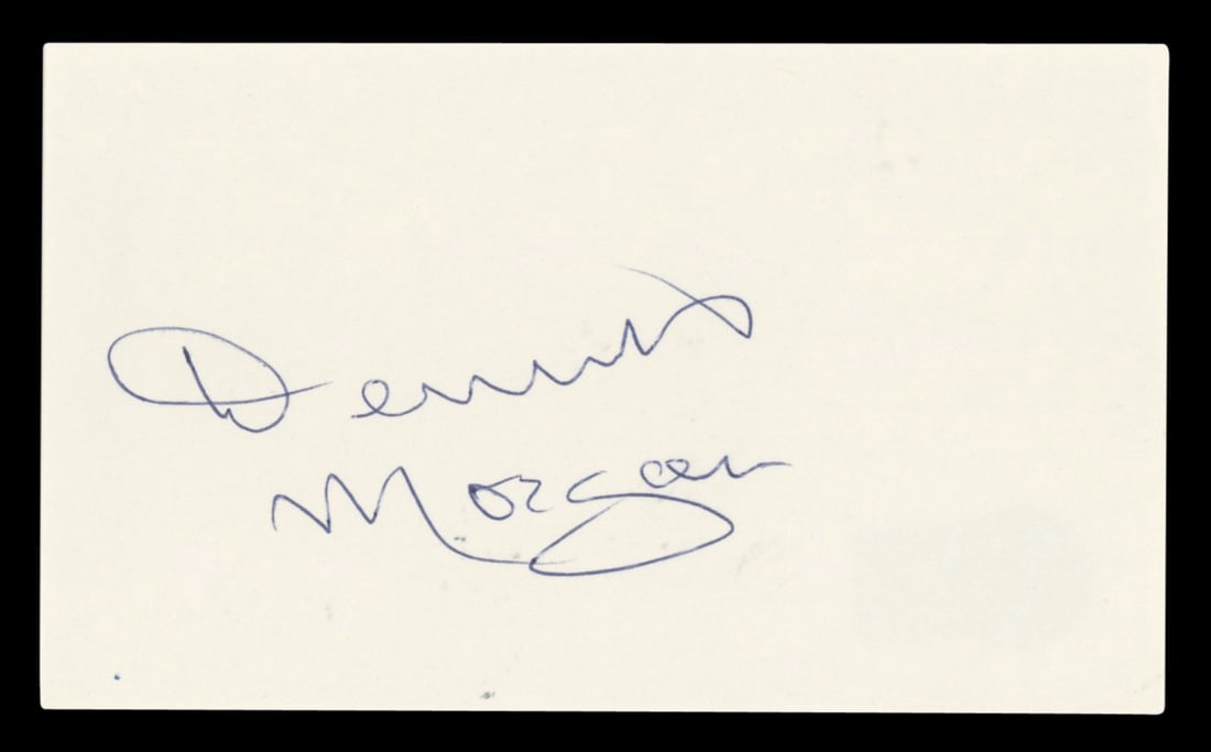Dennis Morgan Signed Christmas in Connecticut 3x5 Index Card Beckett Authenticated (1 of 2)