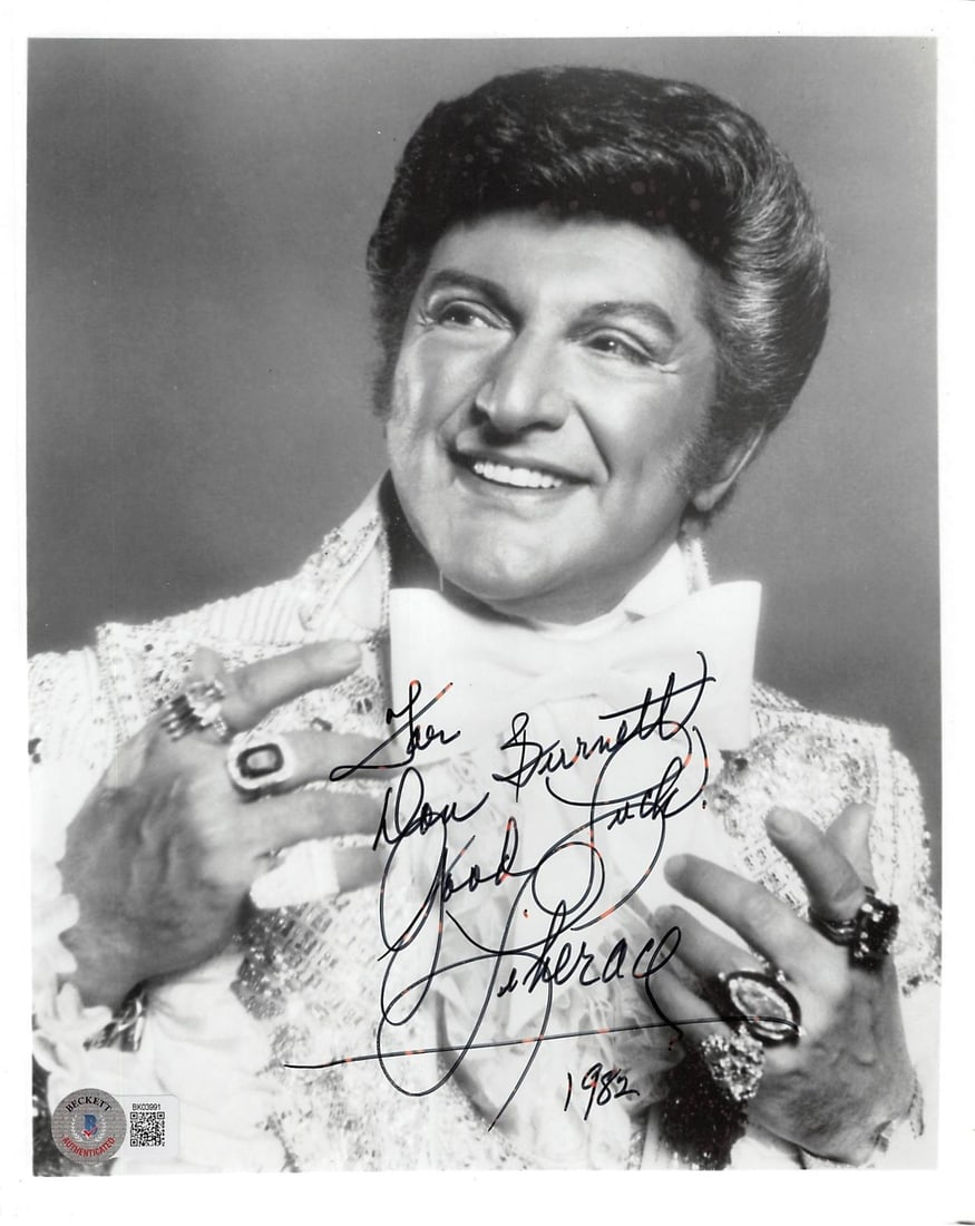 Liberace Signed 8x10 Photo For Don Burnett Good Luck BAS Authenticated (1 of 3)
