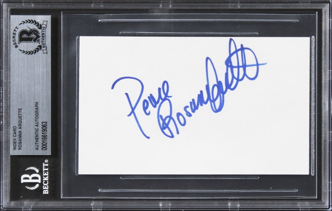 Rosanna Arquette Signed Index Card Beckett Authenticated Pulp Fiction Autograph (1 of 2)