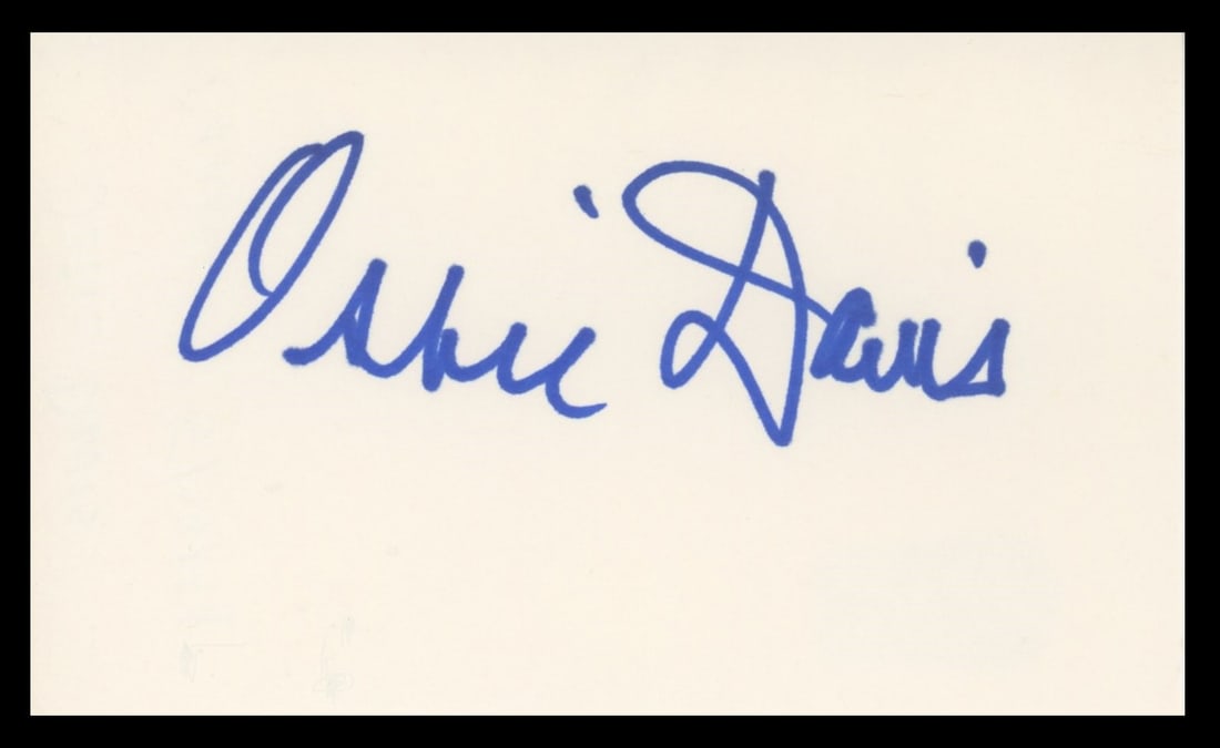 Ossie Davis Signed 3x5 Index Card Beckett Authenticated Do the Right Thing (1 of 2)